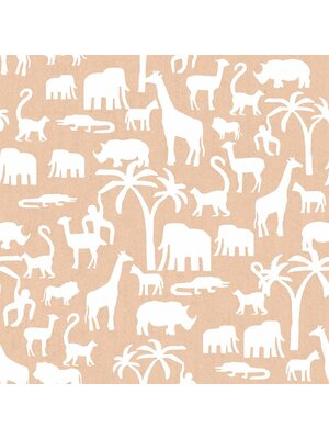Noordwand MiniMe Behang met silhouetten van jungle dieren - 17131