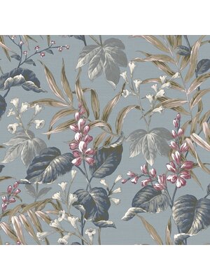 Noordwand Thema Behang met bladeren en bloemen - 28856