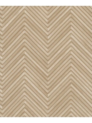 Marburg Travertino Behang met houten Hongaarse punt motief - 33376