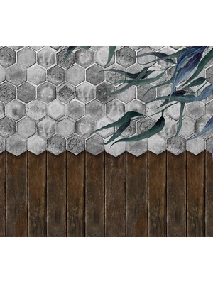 Vanilla Lime Vanilla Lime Fotobehang Floral Tiles - 014260