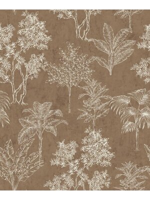 Noordwand Zen Behang met getekende bomen motief - DWP0361-02