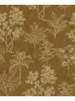 Noordwand Zen Behang met getekende bomen motief - DWP0361-04