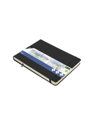 Kangaro Schetsboek - Landscape Zwart - Hardcover - 80 vellen - 140g - Roomwit Papier met Elastiek en Lint