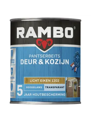 Rambo Pantserbeits Deur & Kozijn Transparant Hoogglans - Licht Eiken Rambo Pantserbeits Deur & Kozijn Transparant Hoogglans - Licht Eiken