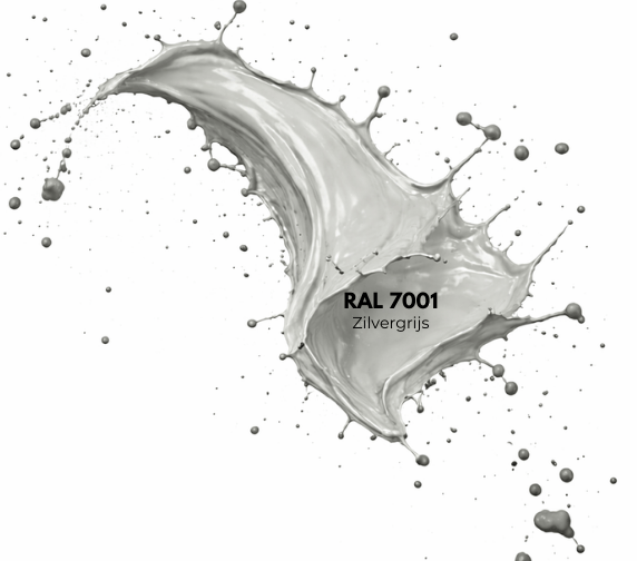 RAL 7001 zilvergrijs verfspat