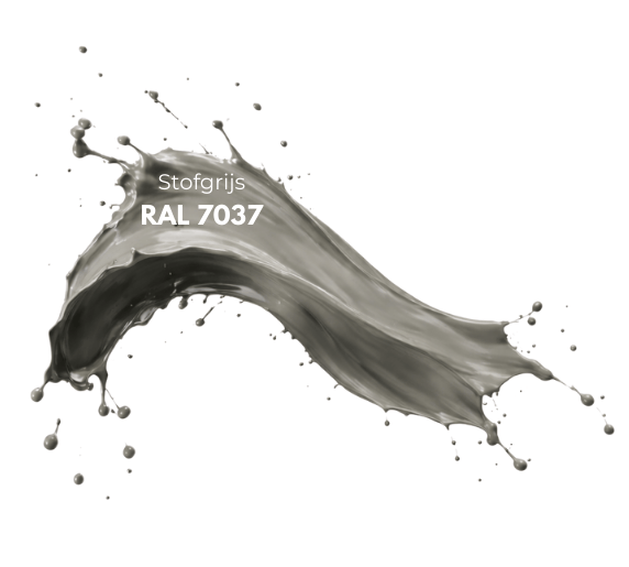 RAL 7037 stofgrijs verfspat