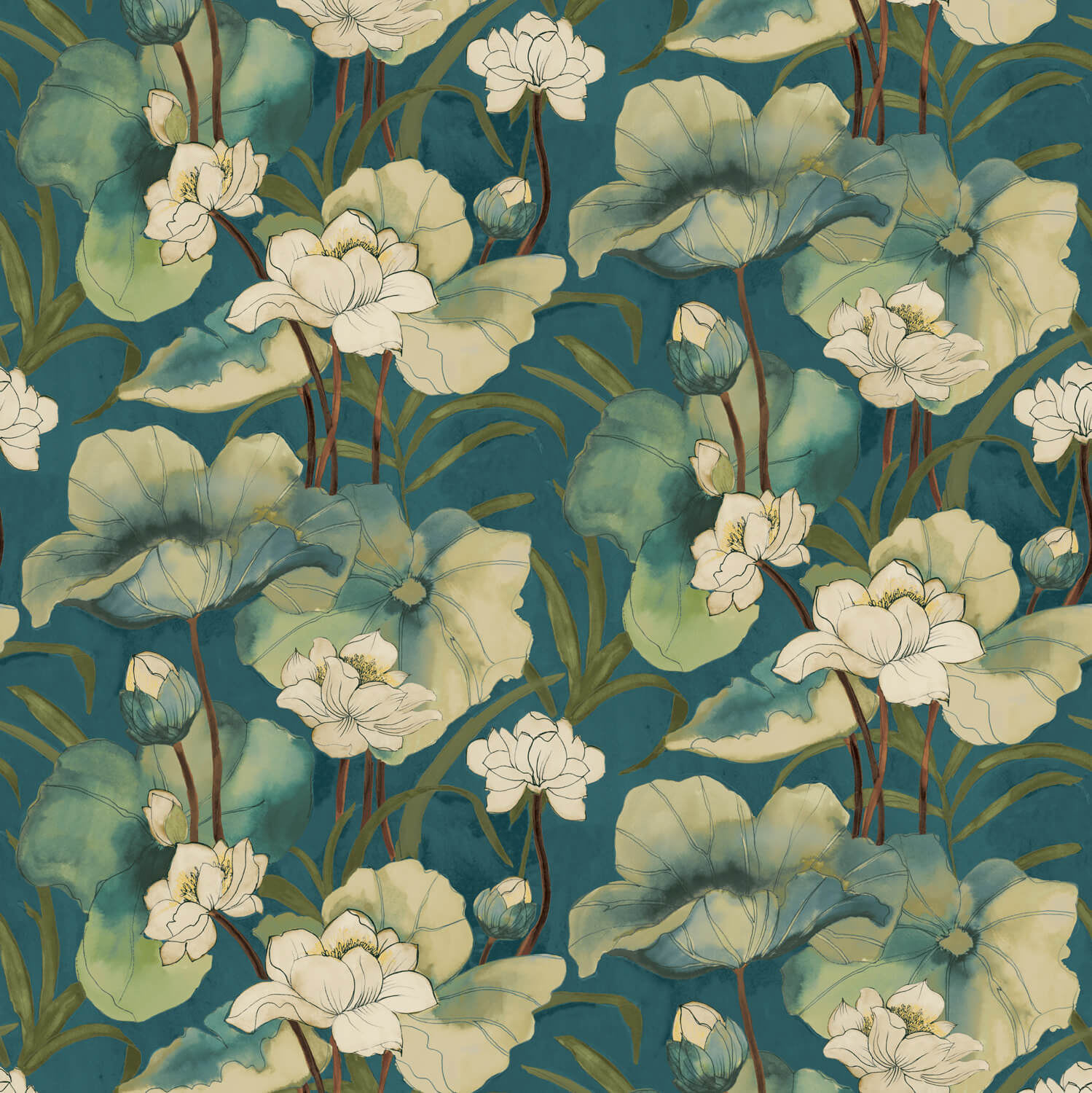 SketchTwenty3 FC Designology- Waterlily Petrol - DE01735