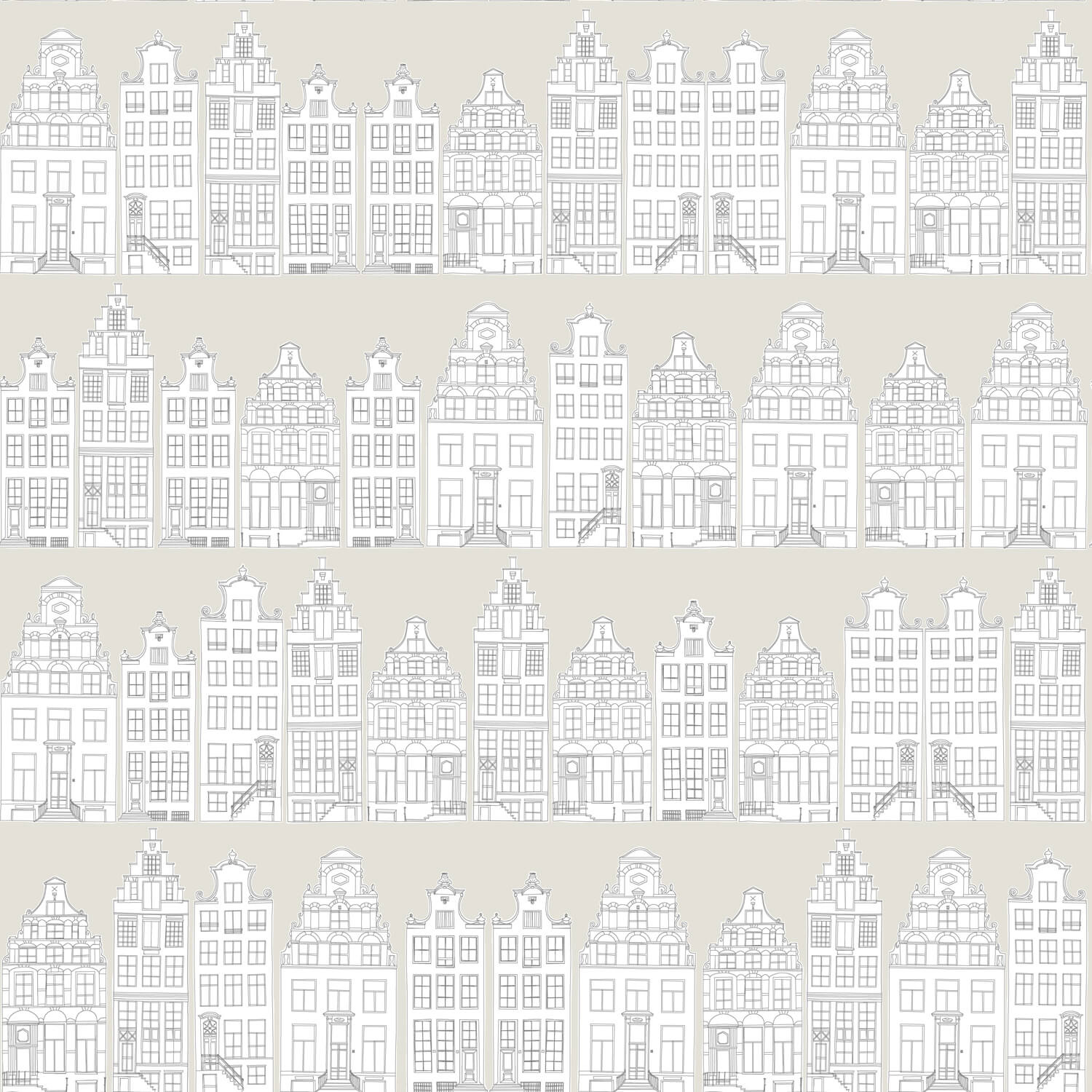 Dutch FC Joy- grachtenpanden beige/wit - 72037