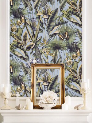 Dutch Tahiti - Fiori grijs/beige - 13332