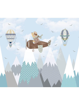 Decoprint Cute Walls- Air Travel Bear 318x280cm - CW6001-1