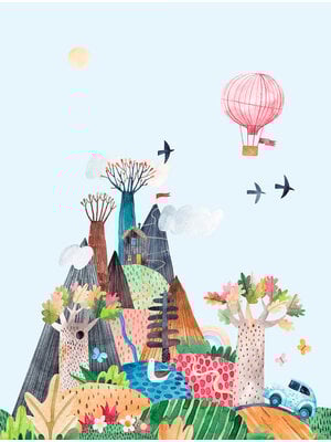 Decoprint Cute Walls- Car Trip 212x280cm - CW6036-2