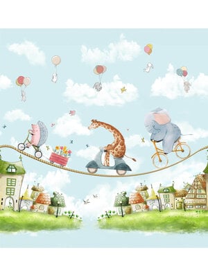 Decoprint Cute Walls- Circus Zipline 265x280cm - CW6039-1