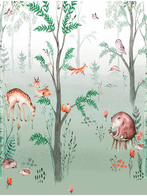 Decoprint Cute Walls- Forest Friends 212x280cm - CW6041-1