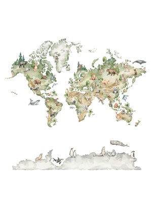 Decoprint Cute Walls- Woodland Map 212x280cm - CW6042-1
