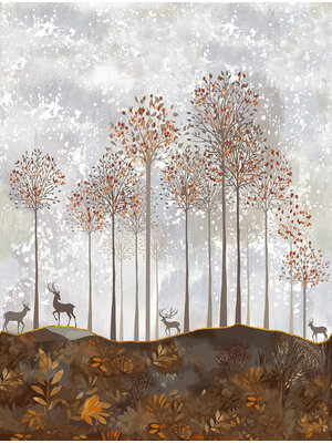 Decoprint Cute Walls- Forest Deer 212x280cm - CW6047-2