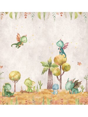 Decoprint Cute Walls- Little Dragons 265x280cm - CW6053-1