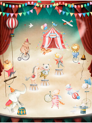 Decoprint Cute Walls- Playing Circus 212x280cm - CW6056-1