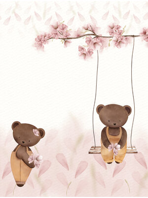 Decoprint Cute Walls- Swinging Teddy 212x280cm - CW6127-1