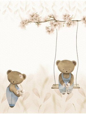 Decoprint Cute Walls- Swinging Teddy 212x280cm - CW6127-2