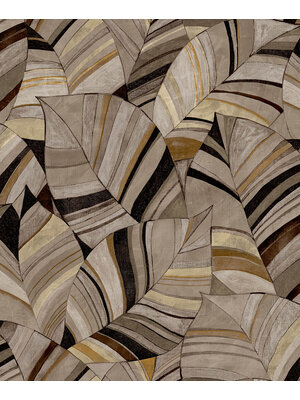 Decoprint Serenity - Native Leaves Chocolate Brown - SY27563