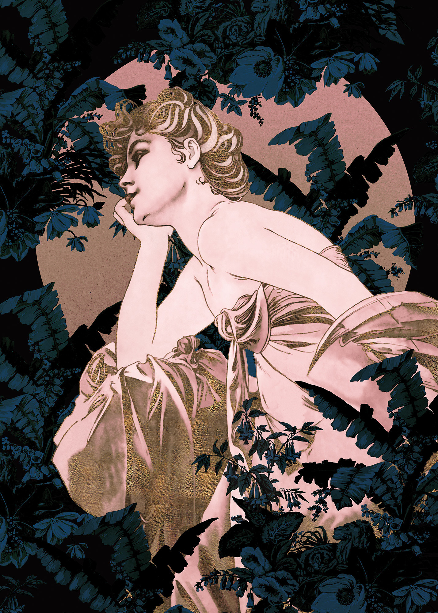 Komar Heritage Fotobehang Songes Bleu - HX4-019