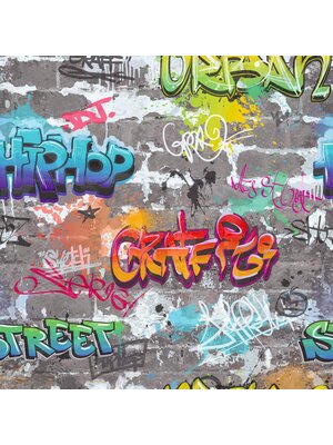 Dutch First Class World of Imagination - DL27592 - Graffiti Wall Grey/Multi