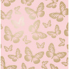 Dutch First Class Metallic Butterflies Pink/Gold  - DL27586