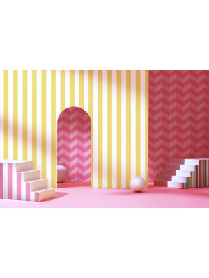 Ohpopsi So Stripey - STR50132W - Illusion Chevron Fuchsia