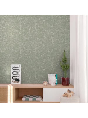 Grandeco Little Dreamers - LD3413 - Woodland Animals groen