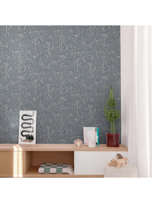 Grandeco Little Dreamers - LD3415 - Woodland Animals blauw