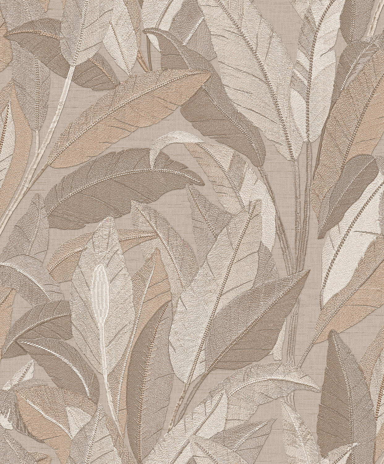 Dutch Renaissance 2 - RE521053 - Embroidered leaves taupe