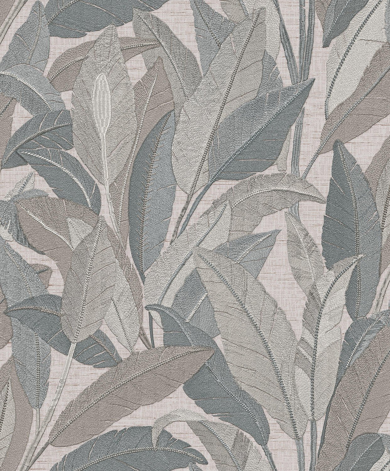 Dutch Renaissance 2 - RE521054 - Embroidered leaves grey