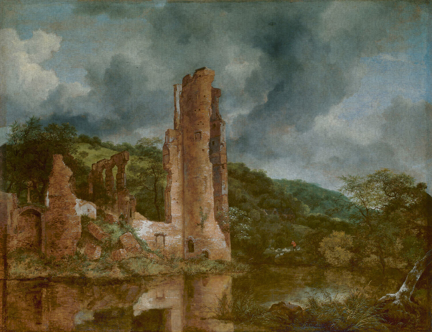 Dutch Painted Memories 2 - 8077 - Landscape with the Ruins of the Castle of Egmond