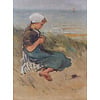 Dutch Painted Memories 2 - 8090 - Knitting Girl on a Dune