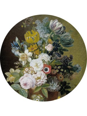 Dutch Painted Memories 2 - 8045C - Circle Still life with Flowers IV