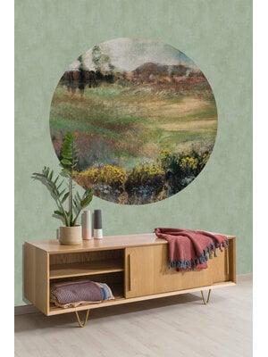 Dutch Painted Memories 2 - 8064C - Circle Landscape with Smokestacks