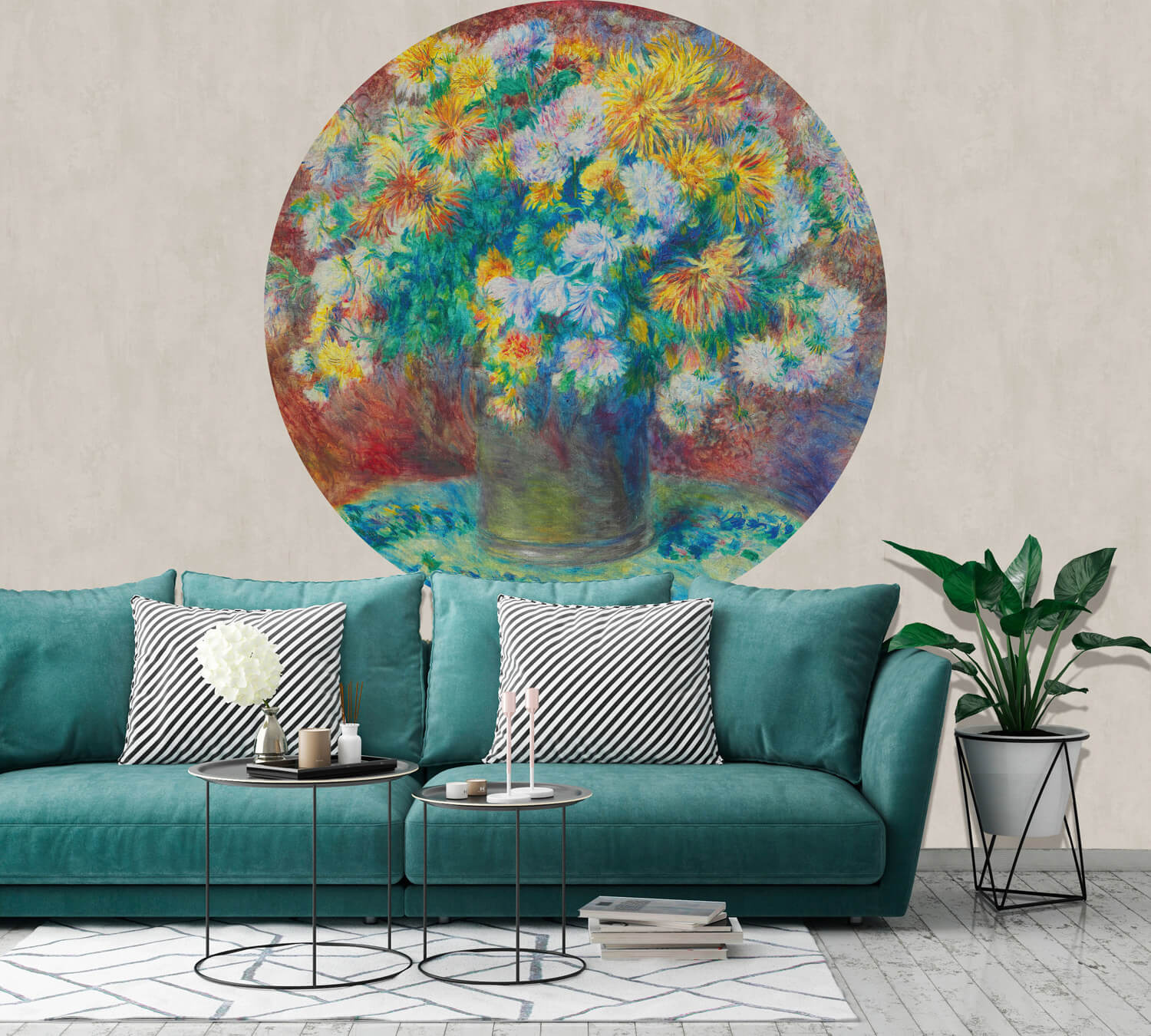 Dutch Painted Memories 2 - 8081C - Circle Chrysanthemums