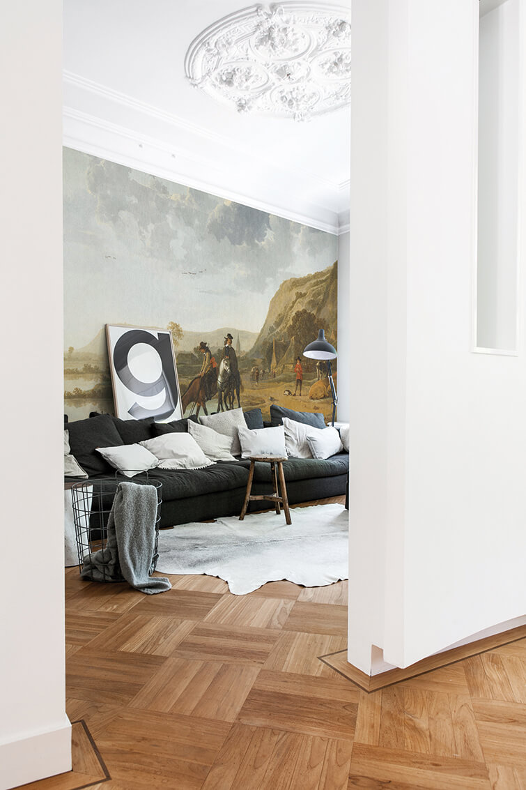 Dutch Painted Memories 1 - 8028 - River landscape with Horseman