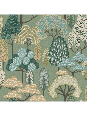 Grandeco Little Dreamers - LD2113 - Happy Trees groen