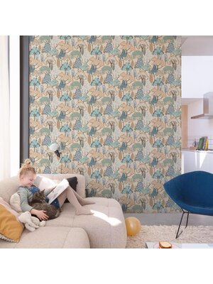 Grandeco Little Dreamers - LD2115 - Happy Trees blauw