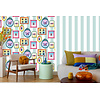 Dutch Illusion - A837-11 - Blokstreep Blauw/Wit Dutch Illusion - A837-11 - Blokstreep Blauw/Wit