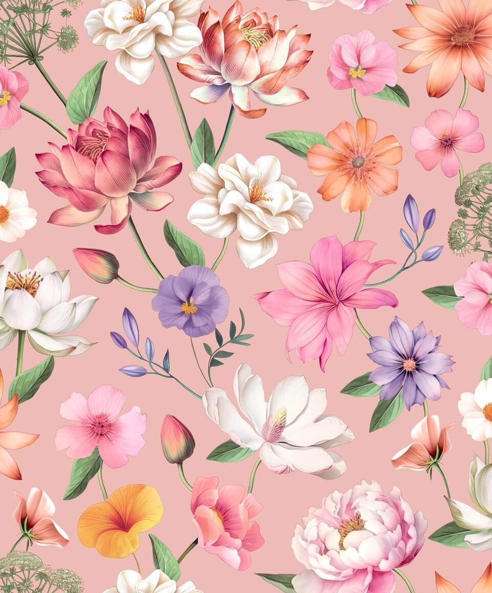 Dutch Illusion - M888-03 - Bloemen Roze/Paars