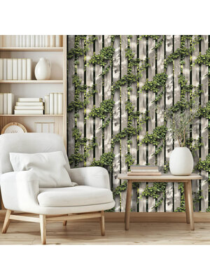 Dutch Illusion - M889-07 - Hout/Klimop Beige/Groen