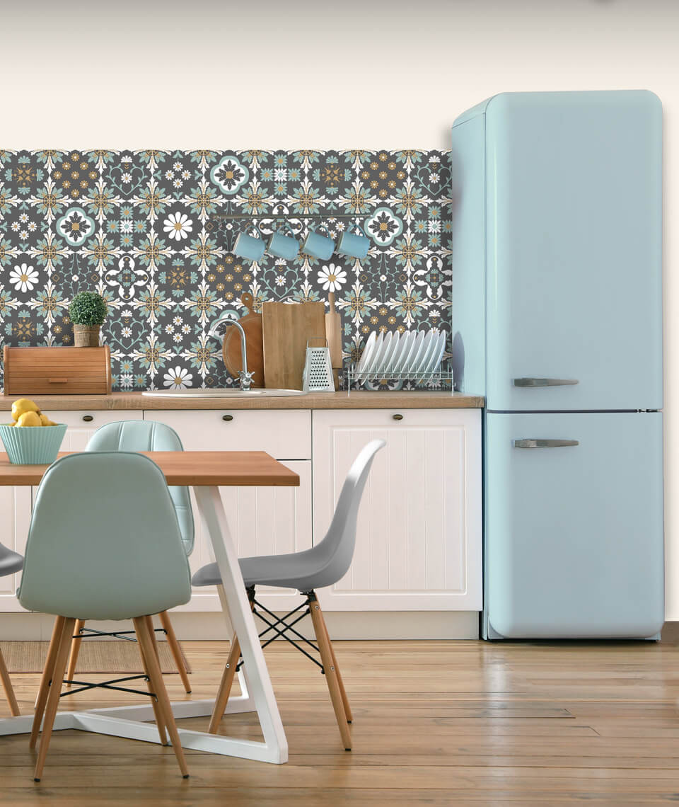 Dutch Illusion - M894-09 - Tegels Zwart/Groen/Oker