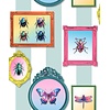 Dutch Illusion - M895-01 - Lijstjes/Insecten Blauw/Multi Dutch Illusion - M895-01 - Lijstjes/Insecten Blauw/Multi