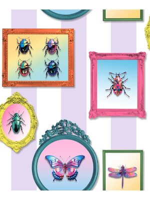 Dutch Illusion - M895-06 - Lijstjes/Insecten Lila/Multi