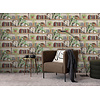 Dutch Illusion - M896-08 - Boekenplank Beige/Groen Dutch Illusion - M896-08 - Boekenplank Beige/Groen