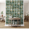 Dutch Illusion - M899-05 - Rozen/Ruit Groen/Geel Dutch Illusion - M899-05 - Rozen/Ruit Groen/Geel
