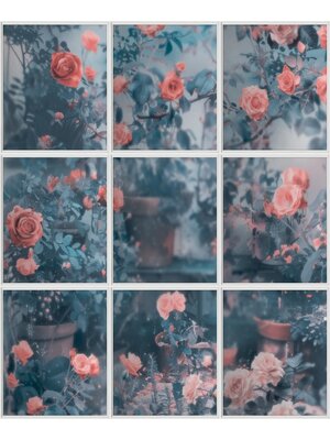 Dutch Illusion - M899-01 - Rozen/Ruit Blauw