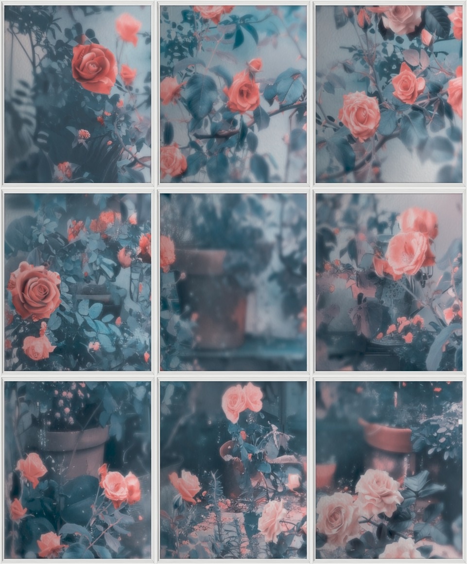 Dutch Illusion - M899-01 - Rozen/Ruit Blauw